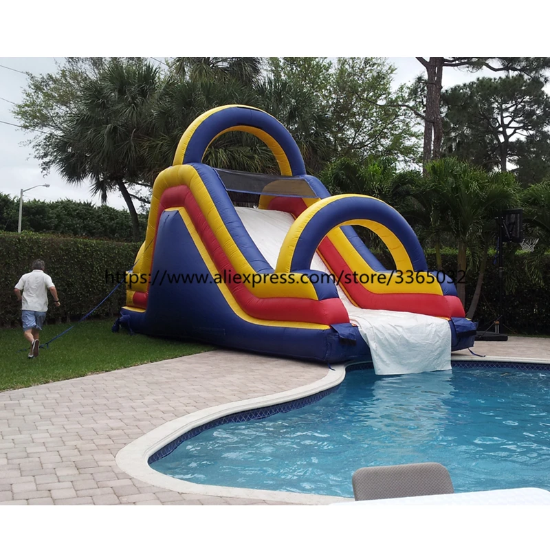 Cheap prices inflatable dry slide, inflatable water slide into swimming