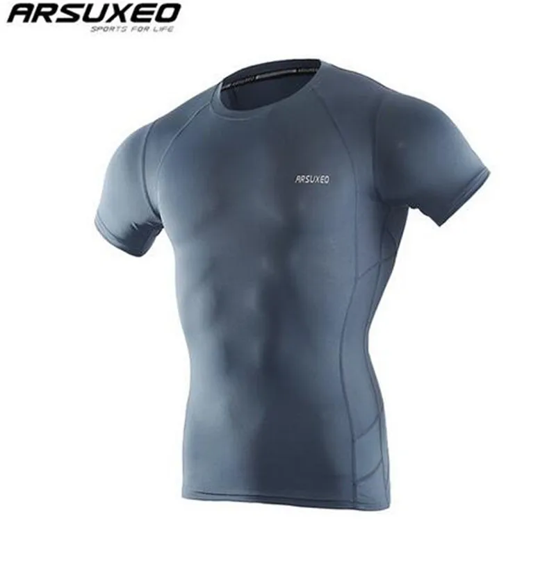 

ARSUXEO Men's Compression Shirt Base Layer Running T Shirts Short Sleeves Workout GYM T Shirt Clothing
