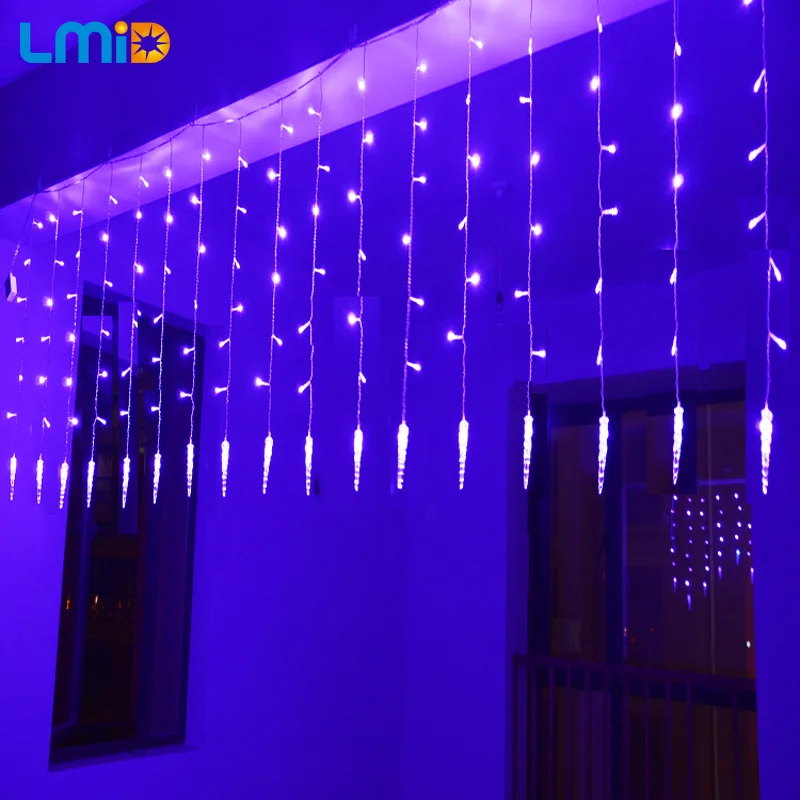 Holiday Lighting 4x0.6M Icicle Colorful Fairy Xmas LED Curtain String luminarias Garland Decoration Christmas LED Light