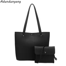 Mujeres de la Marca famosa Bolsa de Asa Superior Bolsas de 2017 Mujeres de La Manera Bolsos Del Mensajero Del Bolso Conjunto de Cuero de LA PU Compuesto Bolsa