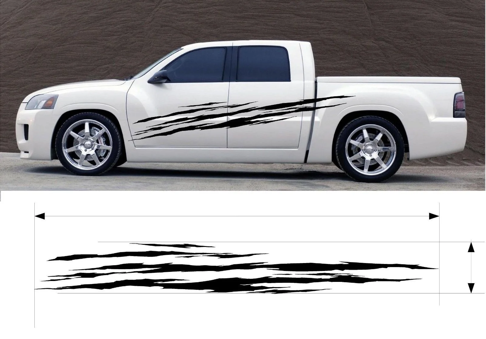 For 2Pcs VINYL GRAPHIC DECAL CAR TRUCK BOAT KIT CUSTOM SIZE COLOR