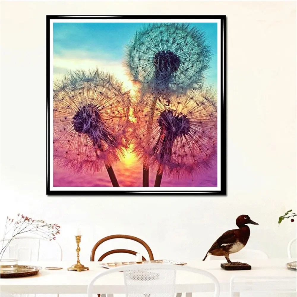 

5D DIY Diamond Embroidery Dream Dandelion Sunset Cute Hedgehog Diamond Painting Rhinestone Home Decoration