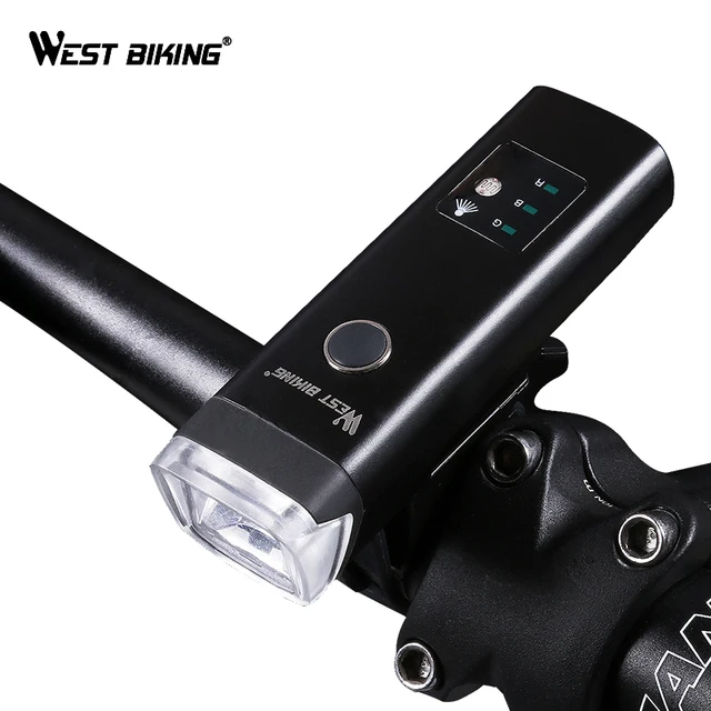 Best Offers WEST BIKING Cycling Intelligent Light Sensitive Light USB Rechargeable Waterproof Front Lamps Handlebar Flashlight Bicycle Light