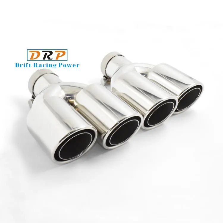 

Car-styling! High Quality the pair of 1 to 2 Dual Pipe stainless steel Modified Car Rear Tail Throat General Type HJ3058