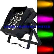 Free shipping 8pcs/lot led wedding uplights / 6 RGBWAUV flat par / led stage light par can / led disco light