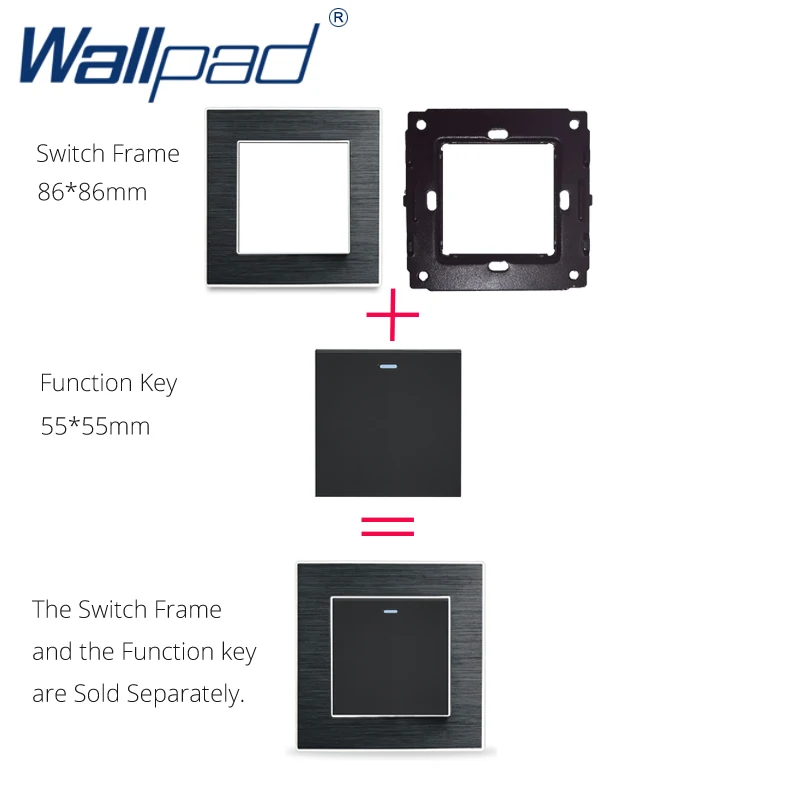 Wallpad L6 DIY Черная Двойная матовая рамка алюминиевый настенный переключатель розетка металлическая пластина комбинация, 172*86 мм