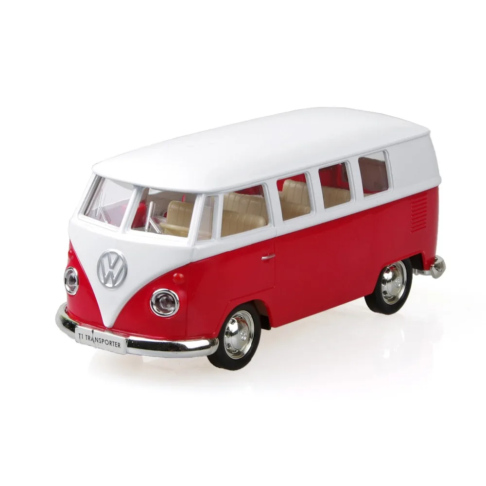 

VW T1 Kombi Transporter Microbus Red 1/32 alloy model car Diecast Metal Pull Back Car Toy For Gift Collection