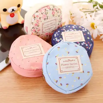 

Small Round Canvas Coin Purses for Girls Children Gift Retro Vintage Zip Purse Money Card Phone Holder Purses Carteira