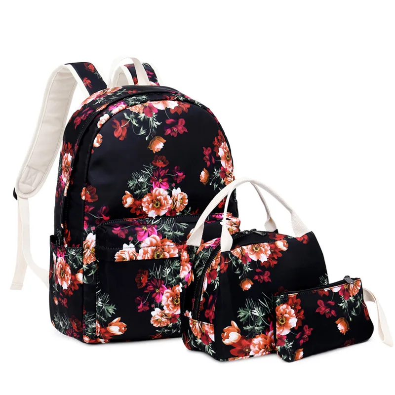 

Raged Sheep 2019 New Style Nylon Women Shoulder Bag 3PCS/Set Print Student Backpack Designer Girls Large Capacity Back To School