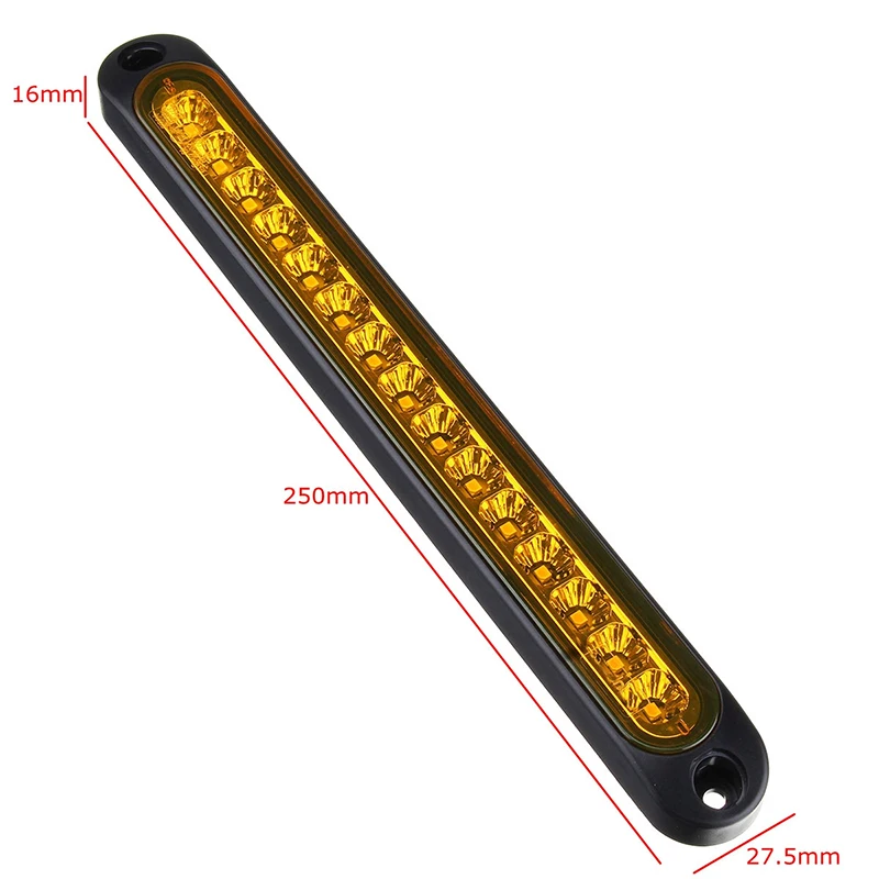 Baratos 1 Uds. Luz trasera LED para coche luz de freno ultradelgada para automóviles Bus camión remolque 12V 24V rojo Amarillo Blanco