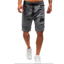 Мужские шорты плиссированные Дизайнерские летние свободные Бриджи хаки серый плюс размер Короткие брюки повседневные хлопковые черные длинные мужские карго шорты