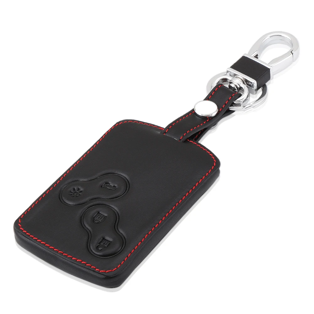 

Remote 4 B Leather Key Case Cover For Renault Koleos Laguna 2 3 Megane 1 2 3 Sandero Scenic Captur Clio Duster Fluence