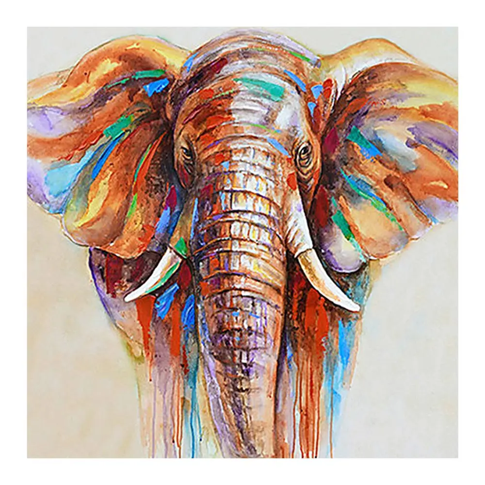 Elephant Diamond Painting Full Round Animal Oil painting style New DIY