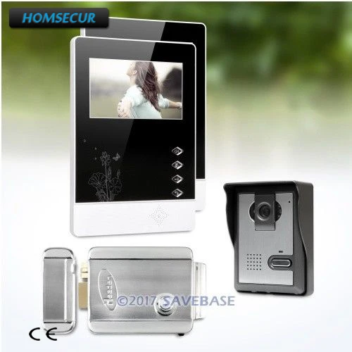 

HOMSECUR 1V2 4.3" HANDS-FREE Wired Video Door Intercom System with Electric Lock