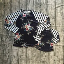 Осенне-зимняя детская одежда для маленьких девочек эксклюзивная футболка из хлопка для всей семьи футболка в полоску с длинными рукавами в морском стиле