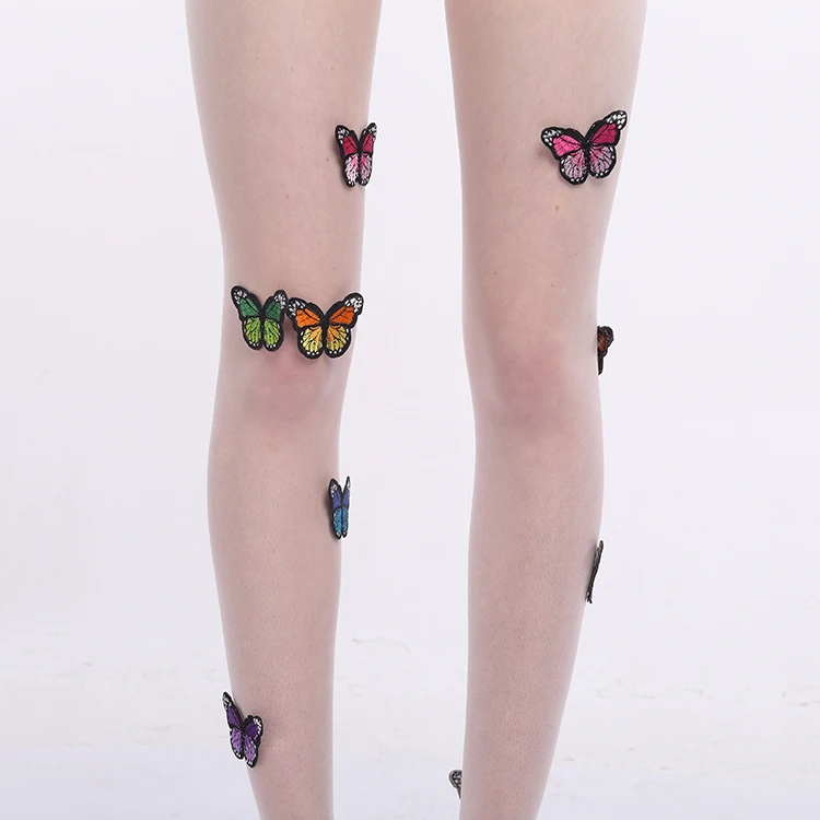3 цвета. Шикарные женские колготки красочные 3D вышитые колготки-бабочки. Женские прозрачные сексуальные чулки женские Чулочные изделия