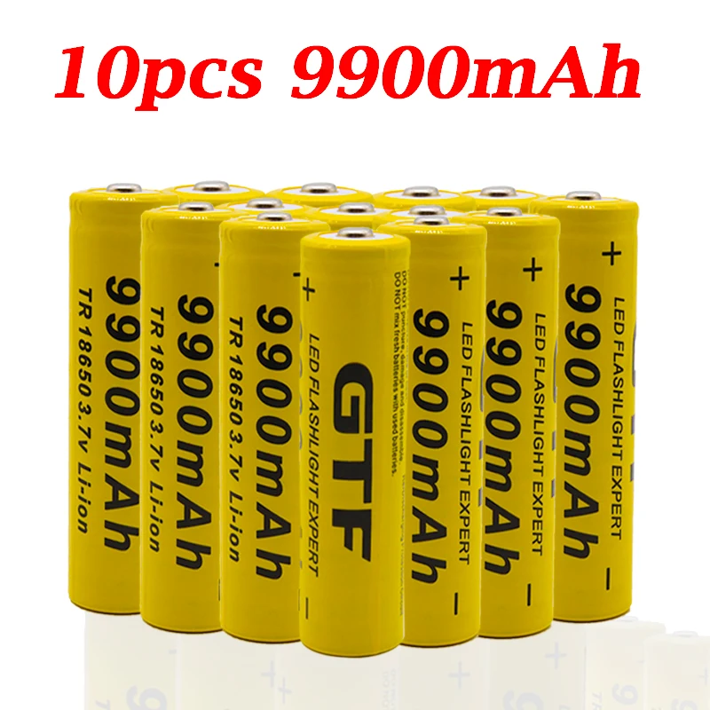 

10 PCS Brand new bateria de 18650 3.7 V 9900 MAH bateria de ons de LTIO recarregvel para Lanterna Led 18650 bateria Atacado