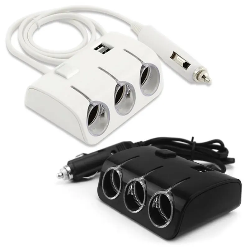 ONEVER автомобиля Адаптеры питания 12 В/24 В Dual USB 2 USB сигарет Авто-прикуриватели 3 Way автомобильного прикуривателя Splitter зарядное устройство