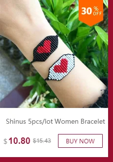 Браслет Shinus Miyuki, женские браслеты со сглаза, 5 шт./партия, Fatima Hand Pulsera Mujer,, бисер, ручная работа, ювелирные изделия Хамса