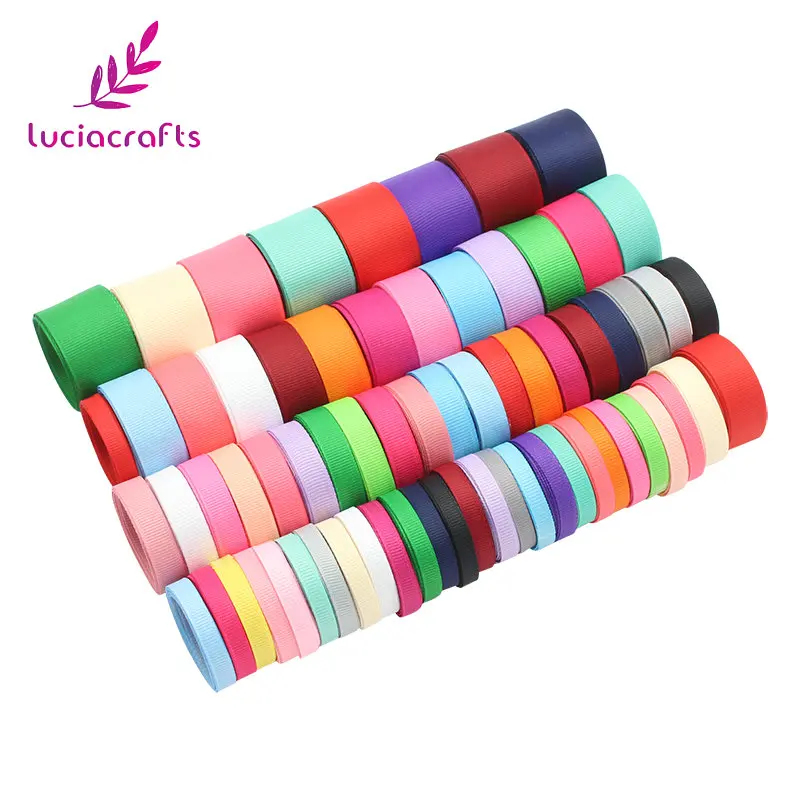 

Lucia Crafts 24y/lot Random mixed Grosgrain Ribbons Bow crafts DIY Sewing Handmade Wrapping Materials Accessories T0506