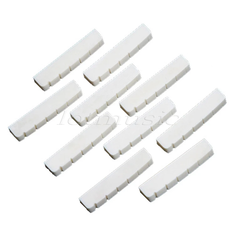 10 Pcs Guitar Bone Nut Slotted Bridge Nut for Electric Guitar Parts
