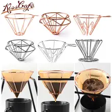 V60 фильтр для кофе эспрессо из нержавеющей стали капельница фильтр держатель чашки Твердые капельная Кофеварка бытовые кухонные аксессуары