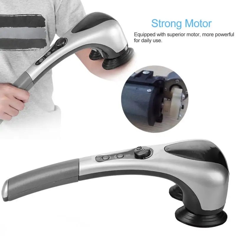  Double Head Electric Body Massager Variable Speed Infrared Handheld Full-body Massage Hammer
