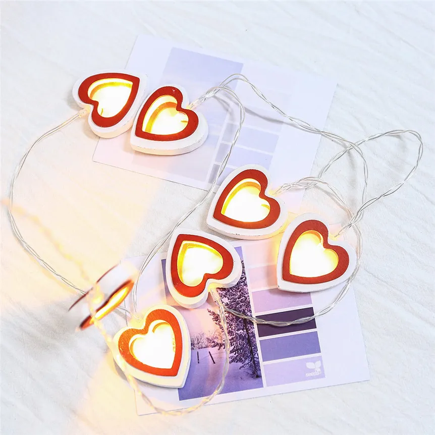 Heart Light String Striking With 10 LED Beads for Bedroom Kids Room Decorative Lights String Christmas Wedding Party 0717