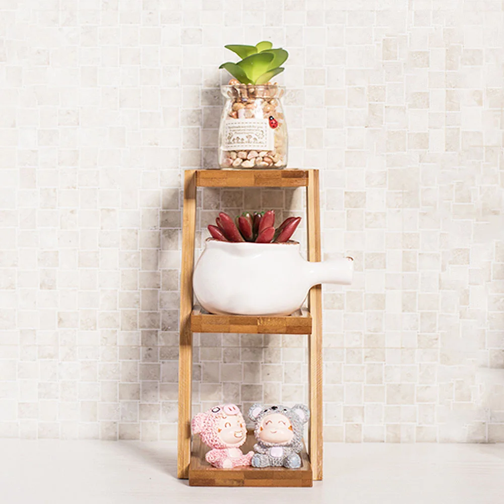 

Garden Wood Multi-Layer Flower Stand Folding Succulents Plant Bonsai Shelf Home Decor Balcony Fleshy Flowerpot Shelf Shelves