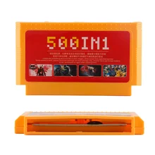 Classicgames 8 bit coleção 60 pinos de memória amarelo cartão 500 in1 para o console de vídeo cartão de jogo não repita super cartão de jogo