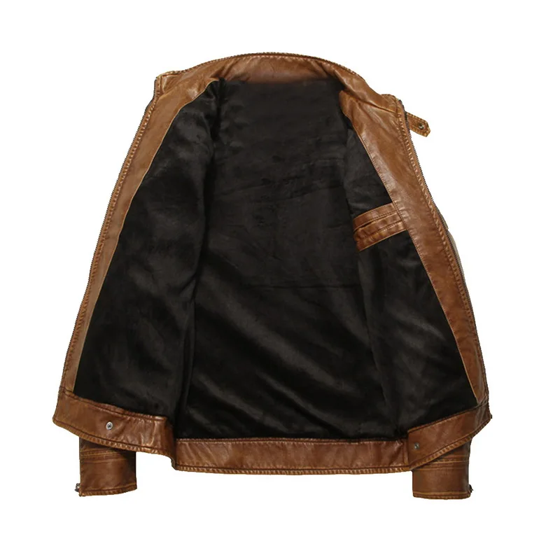 Модная мужская куртка из искусственной кожи с длинным рукавом на молнии, Jaqueta Couro, повседневная однотонная куртка для мотоциклистов, Hombre, прямая приталенная куртка Hombre