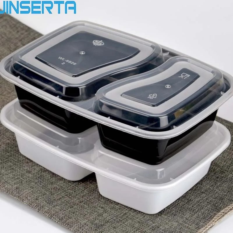 

JINSERTA 10Pcs/Set Plastic Food Container Lunch Box Bento Picnic Eco-friendly Food grade Storage Box With Lid Microwavable Box