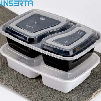 

JINSERTA 10Pcs/Set Plastic Food Container Lunch Box Bento Picnic Eco-friendly Food grade Storage Box With Lid Microwavable Box