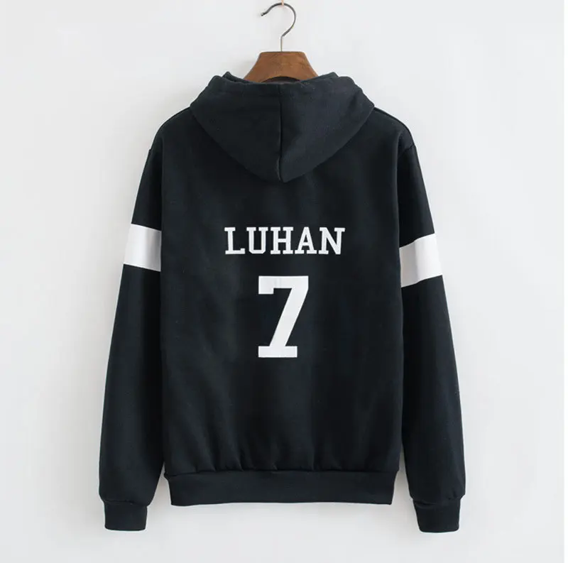 Kpop Exo sudadera con capucha para mujeres chndales de tela de moda sudadera bisbol Exo sobredosis Feminino cremallera jueg - Цвет: Синий