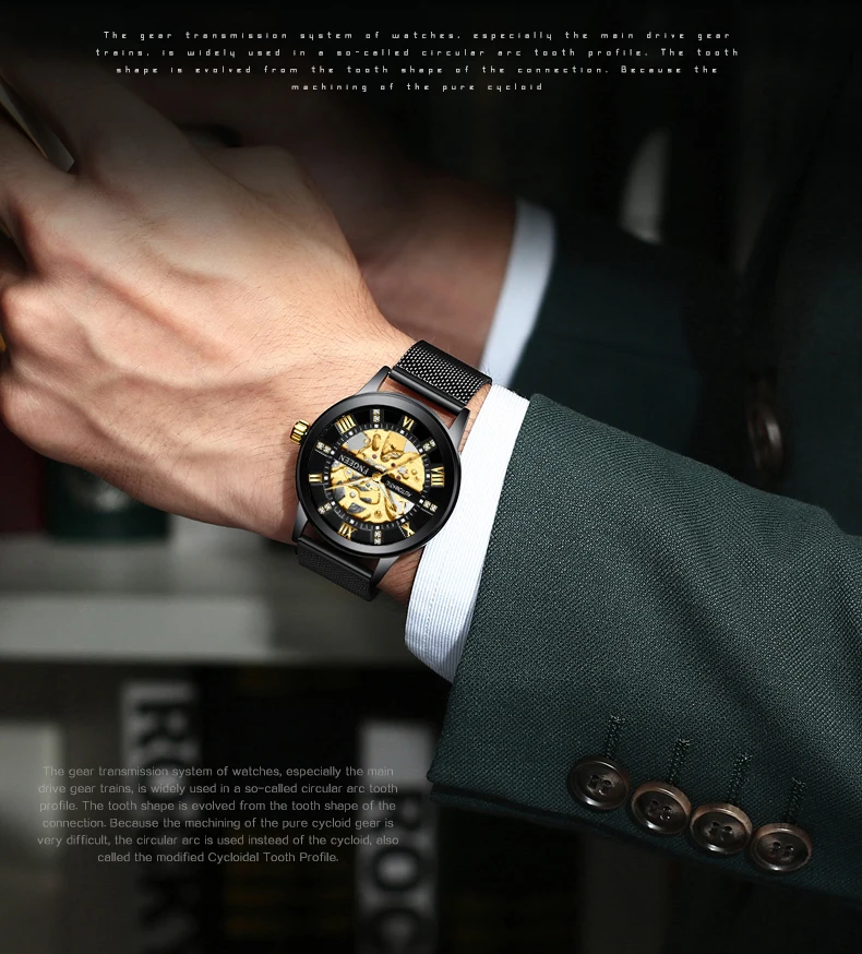 FNGEEN для мужчин часы лучший бренд класса люкс автоматические механические часы для мужчин полный сталь бизнес жизни водонепроница