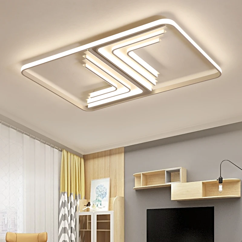 Современное освещение люстры светодиодный Luminarine жизни Спальня декоративные огни диммер с дистанционным управлением белый люстра