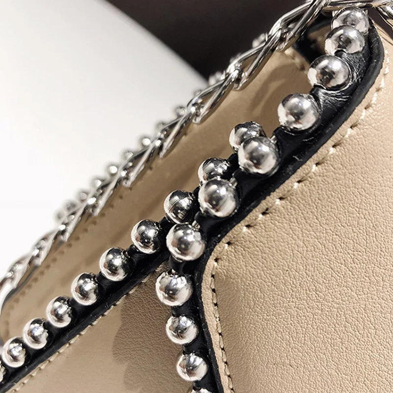 Fashion Simple Flap Bag Small PU Leather Women Handbag Designer Chain Rivet High Quality Female Shoulder Messenger Bags SS0416 (7)