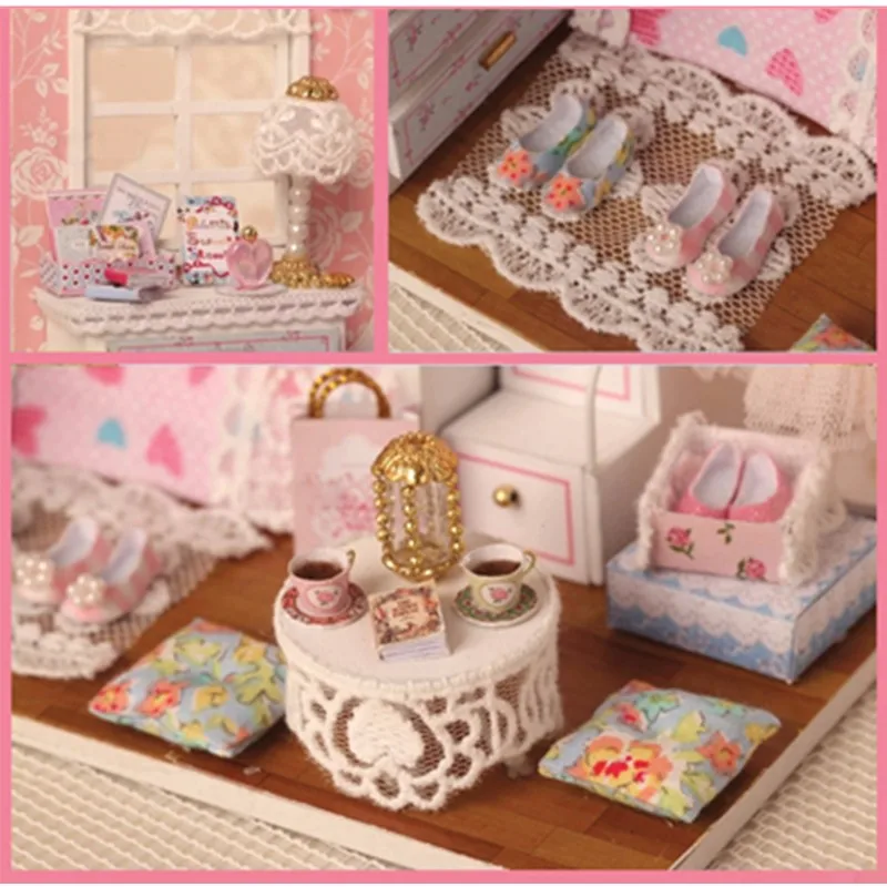 New Arrival Cuteroom DIY Wood Dollhouse Kit Miniature With Furniture Doll House Room Angel Dream Best Birthday Gift For Girls New Arrival Cuteroom DIY Wood Dollhouse Kit Miniature With Furniture Doll House Room Angel Dream Best Birthday Gift For Girls