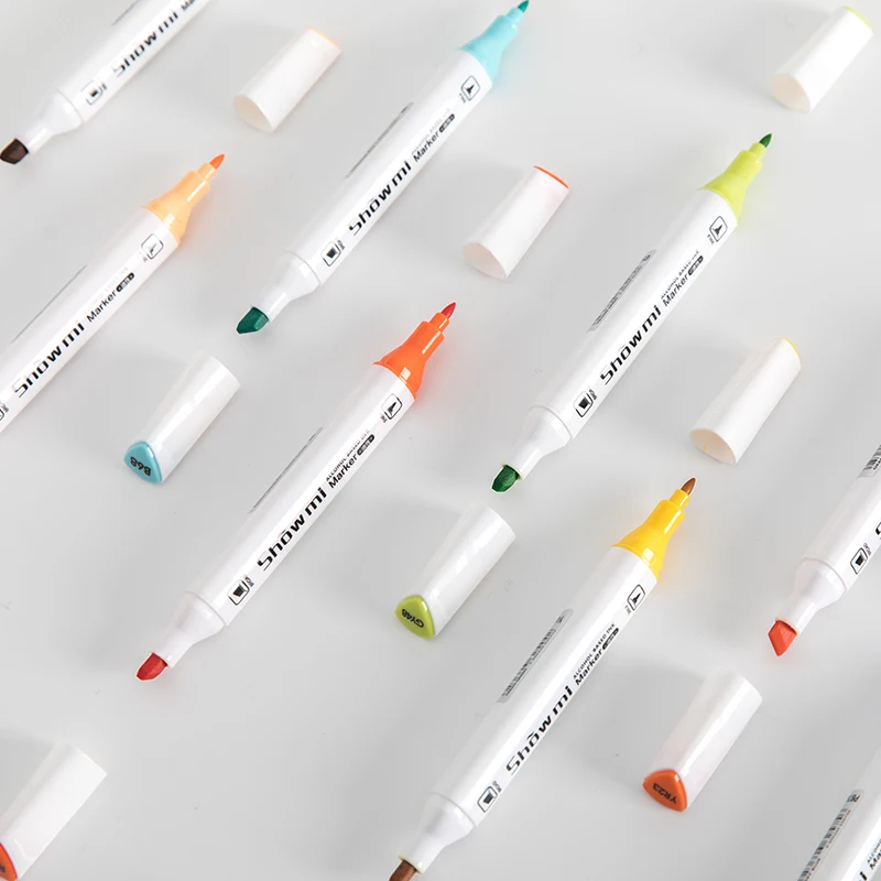 

1pc Double Headed oil Marker Pens 30 colors Watercolor sketch brush pen for Drawing Art Stationery school supplies kawaii