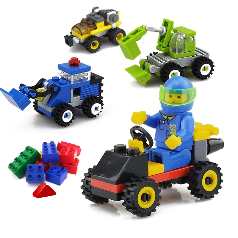 Mini City Build Model Building Blocks Toys Car Engineer Soldier Truck Educational Toys for Children Kindergarten