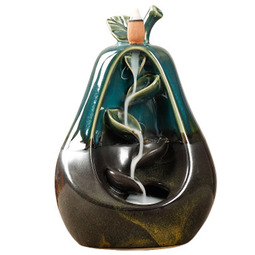 

wholesale Backflow Incense Burner Ceramic Aromatherapy Furnace Lotus Smell Aromatic Home Office Incense Crafts Incense Holder