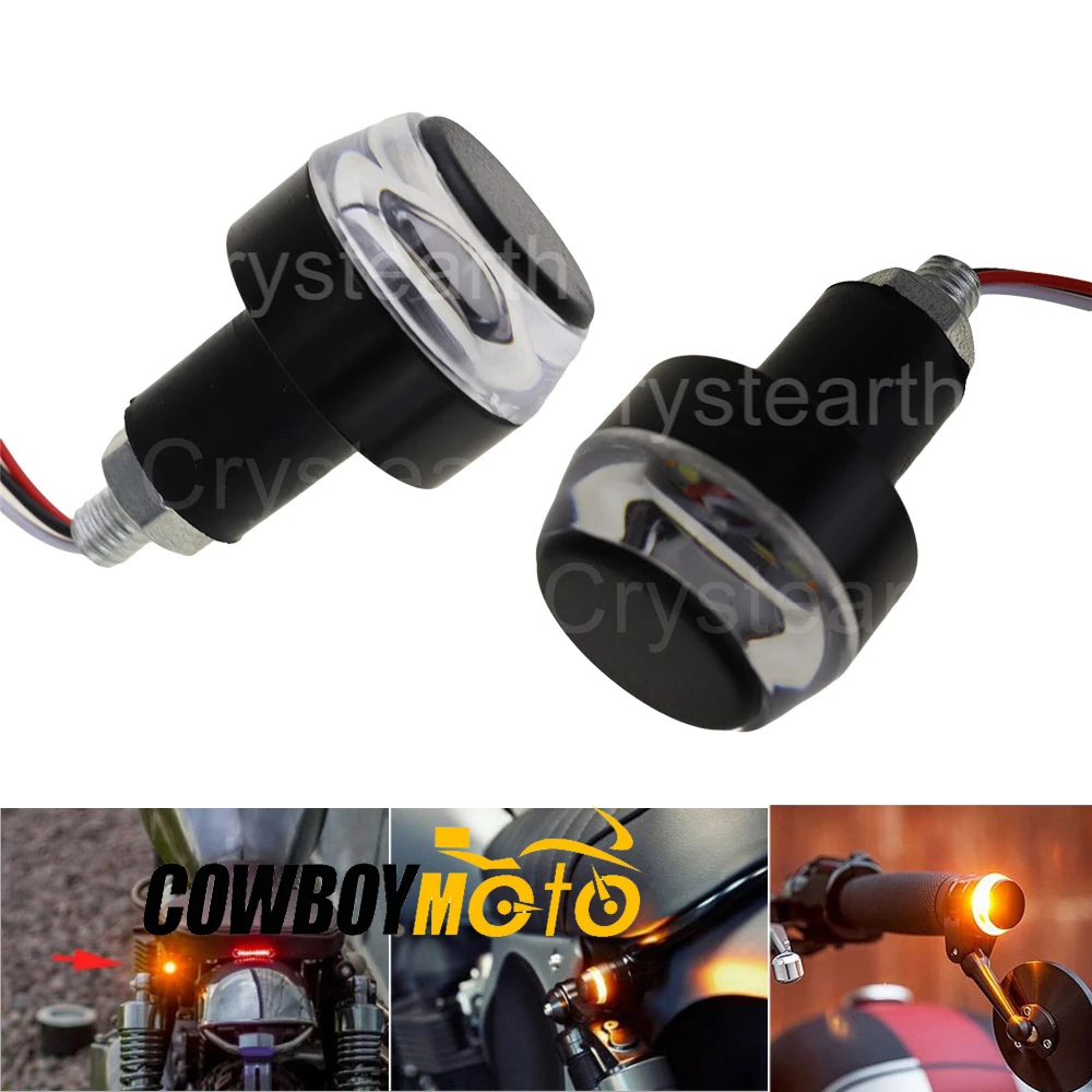 2Pcs Motorcycle Bike Handlebar Bar End LED Turn Signal Light For 22mm 7/8'' 12V 2Pcs Motorcycle Bike Handlebar Bar End LED Turn Signal Light For 22mm 7/8'' 12V