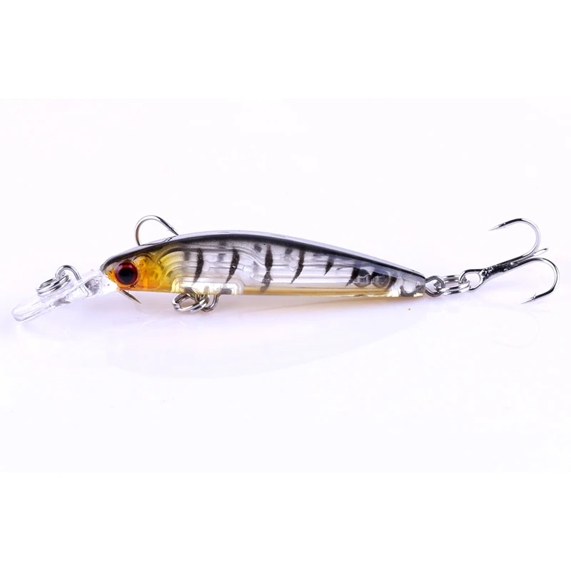 1pcs Minnow Fishing Lures 8 color fishing Bait Bass 7cm/4g fishing Tackle Transparent laser