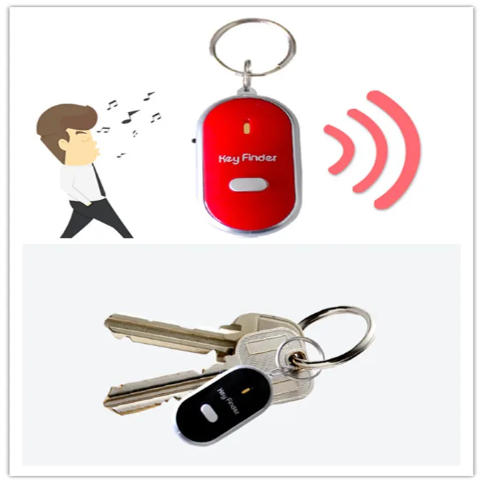 

LED Light Torch Remote Sound Control Lost Key Finder Locator Keychain Whistle Finder Old Age Anti-lost Alarm