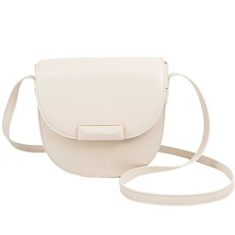 

AUAU-Mini Saddle Bag Solid Color Joker Tote Simple Travel Shoulder Messenger Bag Female