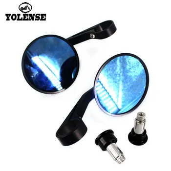 

7/8" Universal Round Motorbike Motorcycle Accessories Rear View Handle Bar End Retro Rearview Side Mirror Chrome Black