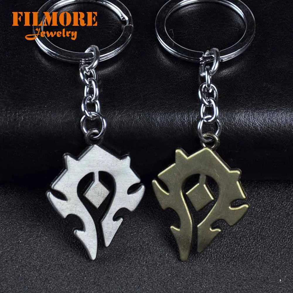2019 Винтажные Ювелирные изделия Warcraft брелок с рисунком из игры Alliance Tribe Horde Metal 3D Sign