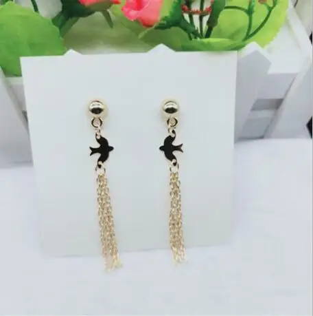 

e 1012 Peace dove with chain long tassel earrings cross-border explosion earrings 2019 new simple tassel earrings female jewelry