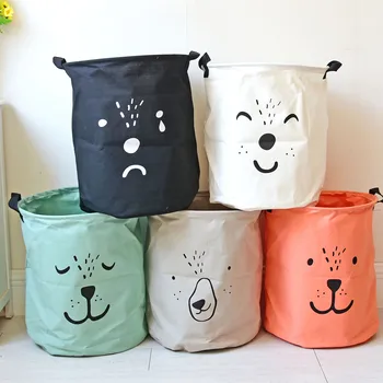 

Cute Cartoon Toy Collection Baby Laundry Basket Children's Laundry Room Dirty Clothes Storage Box Folding Canvas Storage Bags