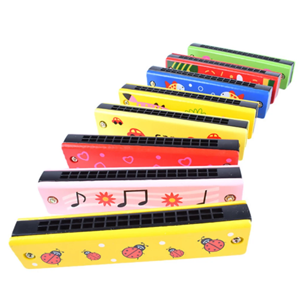 1pc Baby Kids Wooden Harmonica Kids Funny Creative Toy Music Instrument